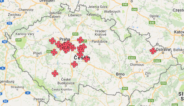 Mapa dokončených projektů a realizací za rok 2016